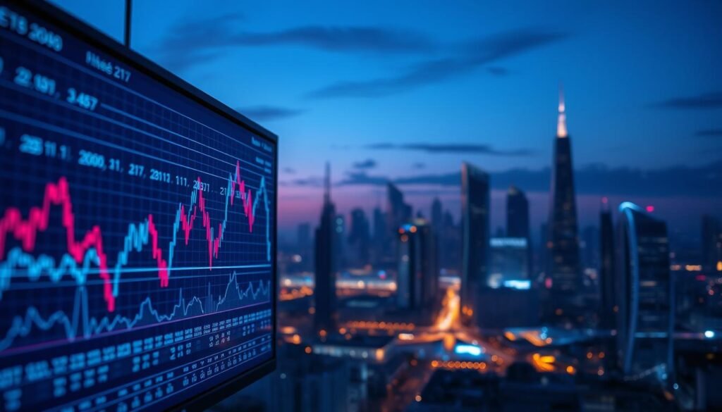 A sophisticated visual representation of machine learning historical data patterns in cryptocurrency trading. In the foreground, intricate data charts and graphs are displayed on a modern digital screen, showcasing fluctuating price trends and patterns. The middle ground features abstract neural network designs symbolizing AI's analytical capabilities, interconnected with vivid lines that represent data flow. In the background, a futuristic city skyline silhouetted against a twilight sky, with glowing data points scattered across buildings, symbolizing the integration of AI in finance. Soft, ambient lighting creates a professional atmosphere, with a slight focus depth that emphasizes the analytics in the foreground. The overall mood conveys innovation and insight into the evolution of AI in crypto price predictions.